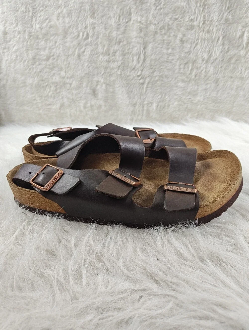 Birkenstock Milano Sandals Men's Brown Leather Sling Back - EU 43 (US 10